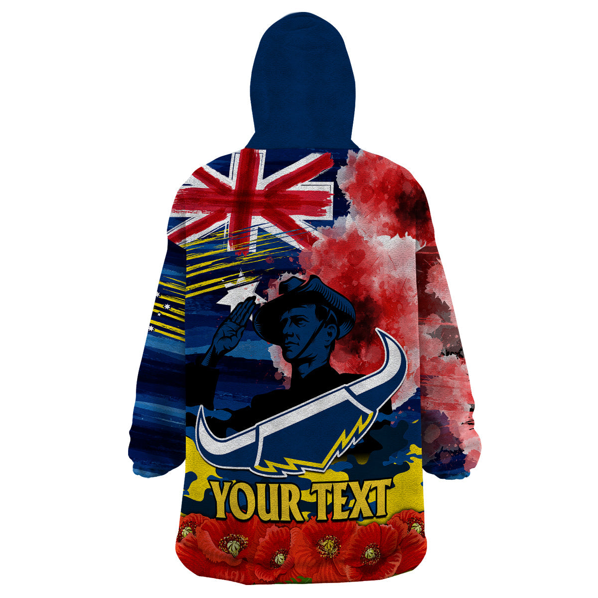 (Custom Personalised) ANZAC Cowboys Rugby Wearable Blanket Hoodie We Shall Remember - Vibe Hoodie Shop