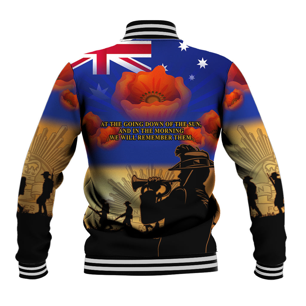 Aussie ANZAC Baseball Jacket Australian Army Poppy Mix Flag - Vibe Hoodie Shop