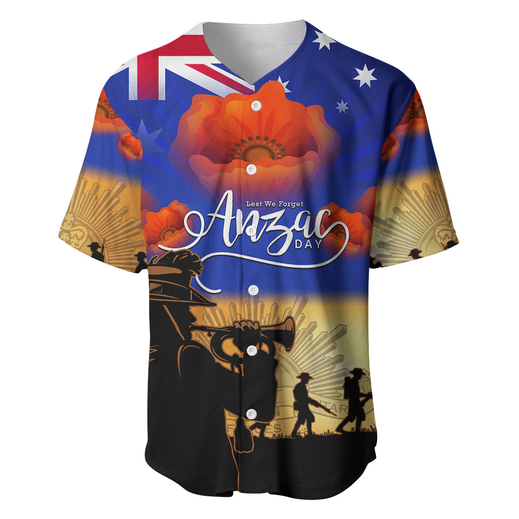 Aussie ANZAC Baseball Jersey Australian Army Poppy Mix Flag - Vibe Hoodie Shop