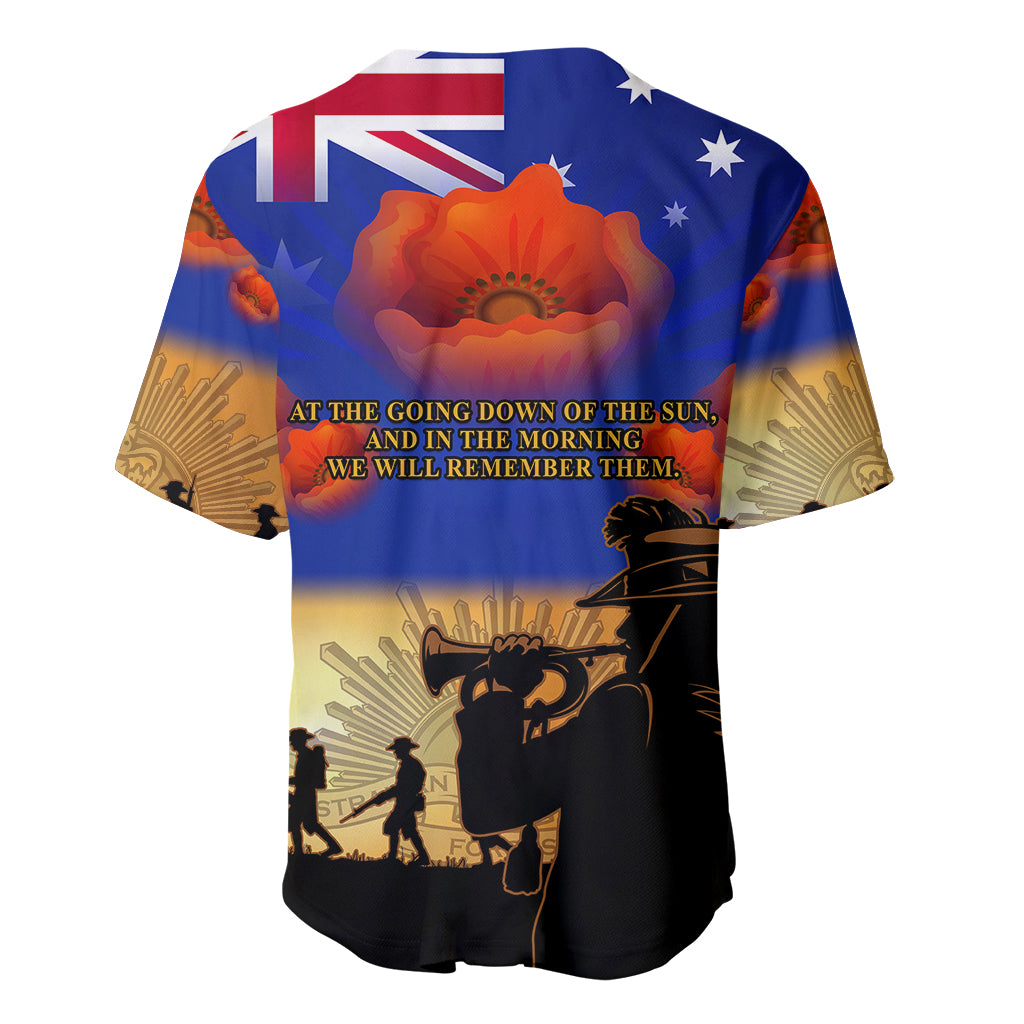 Aussie ANZAC Baseball Jersey Australian Army Poppy Mix Flag - Vibe Hoodie Shop