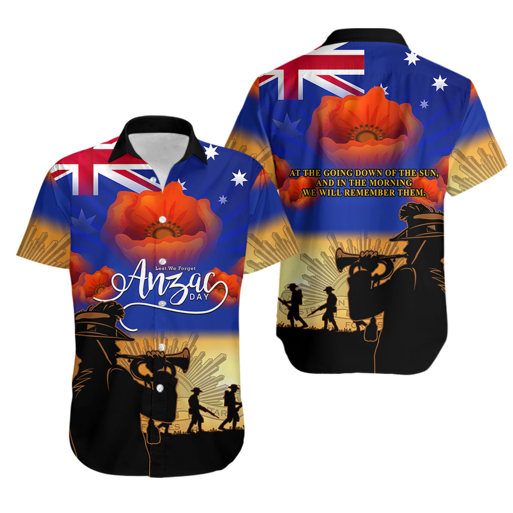 Aussie ANZAC Hawaiian Shirt Australian Army Poppy Mix Flag - Vibe Hoodie Shop