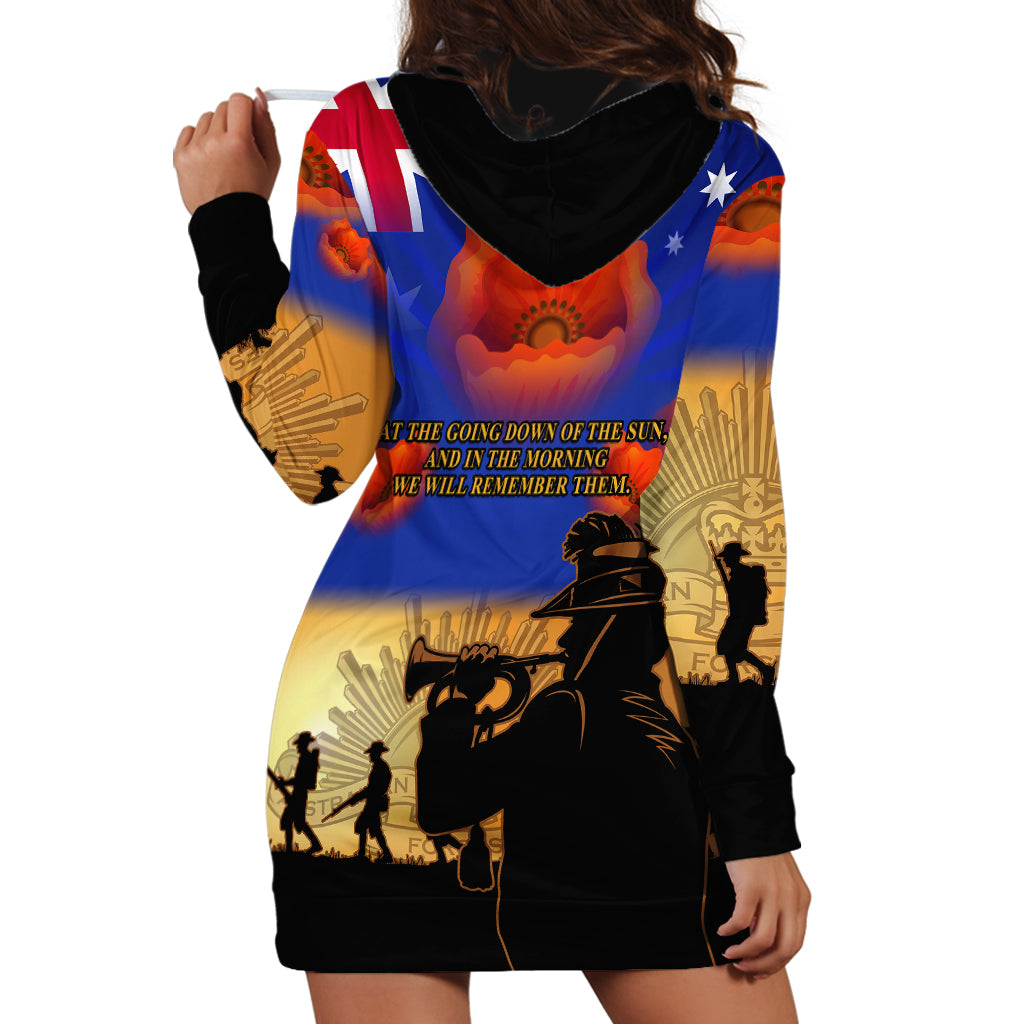 Aussie ANZAC Hoodie Dress Australian Army Poppy Mix Flag - Vibe Hoodie Shop