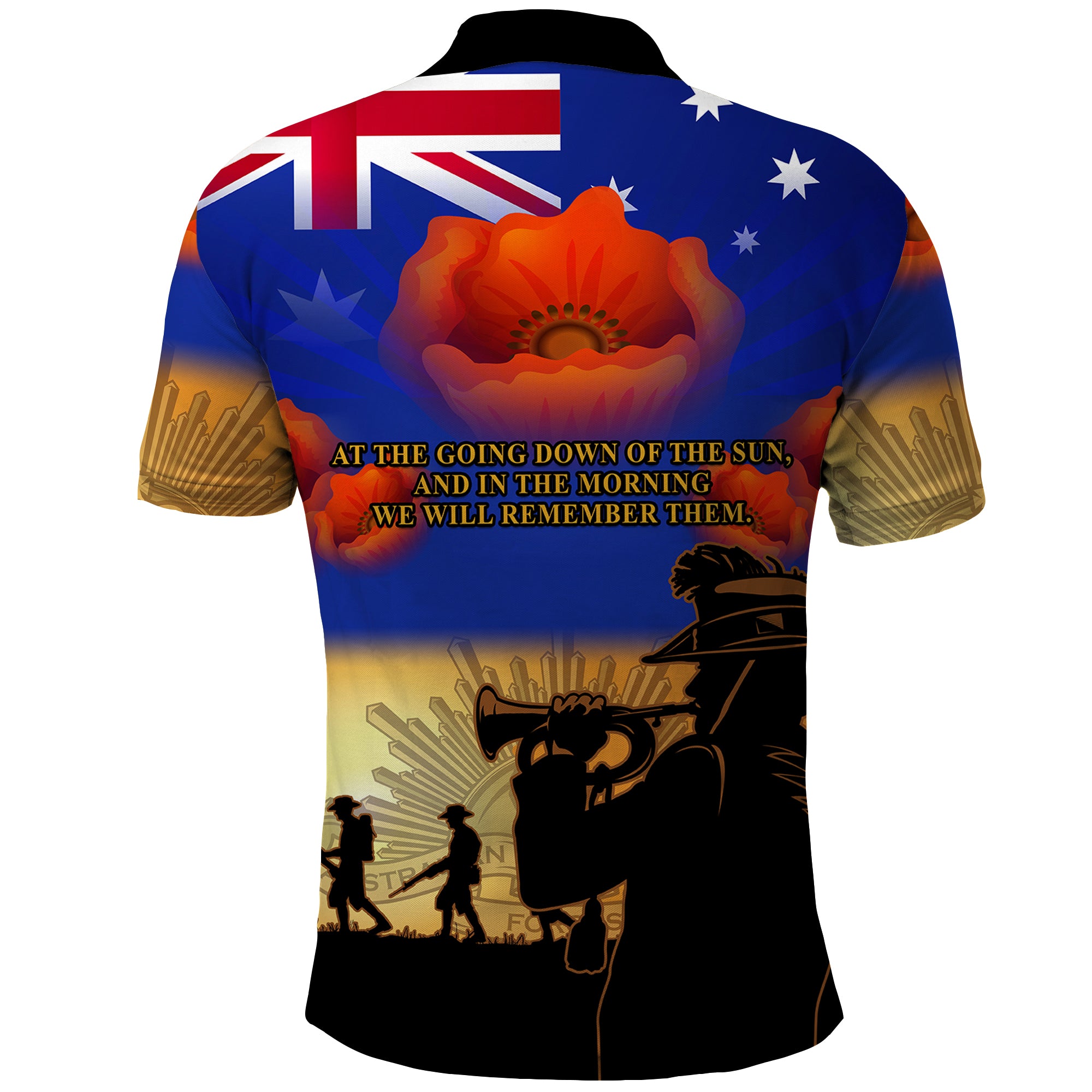 Aussie ANZAC Polo Shirt Australian Army Poppy Mix Flag - Vibe Hoodie Shop