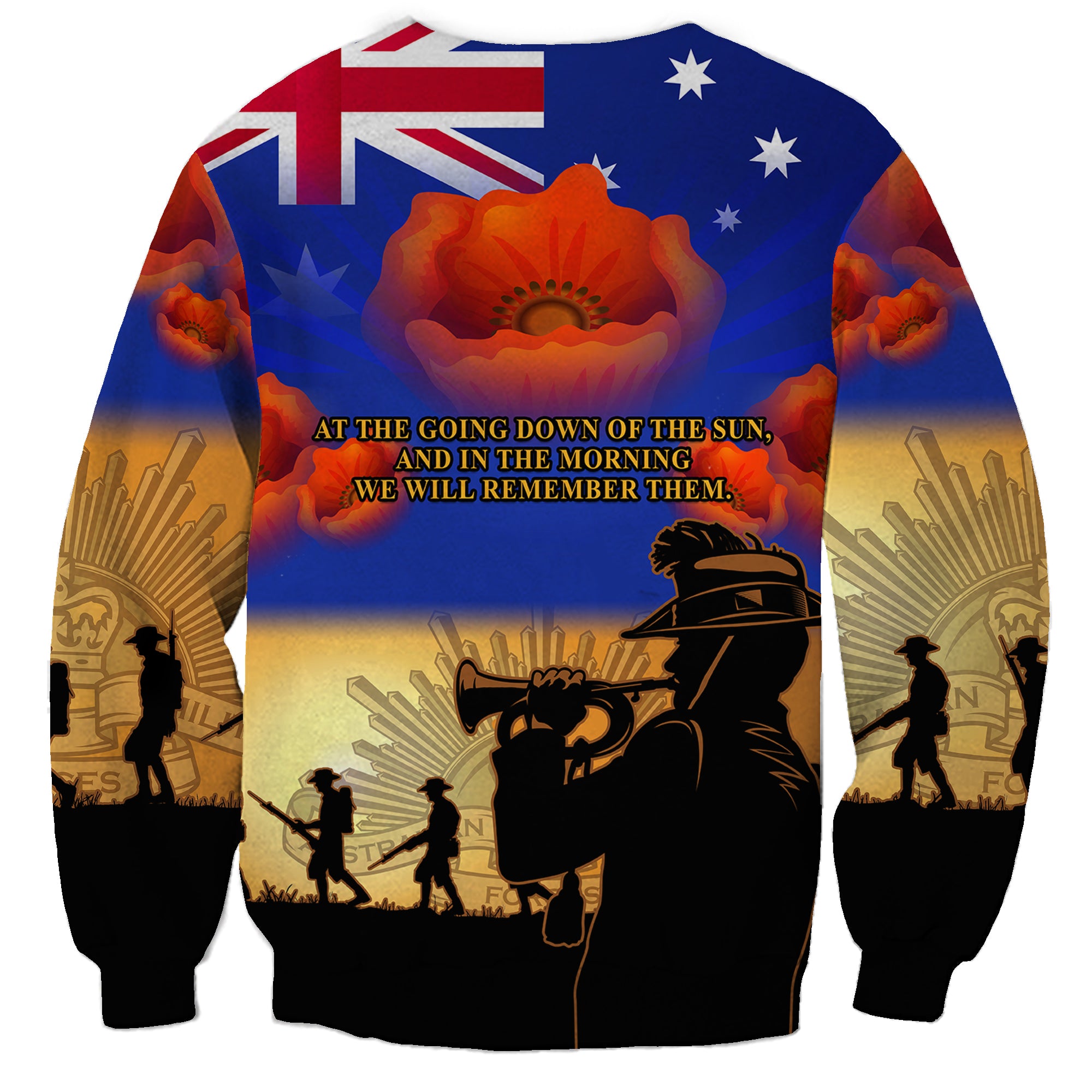 Aussie ANZAC Sweatshirt Australian Army Poppy Mix Flag - Vibe Hoodie Shop