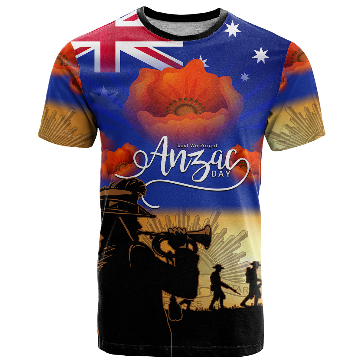 Aussie ANZAC T Shirt Australian Army Poppy Mix Flag - Vibe Hoodie Shop