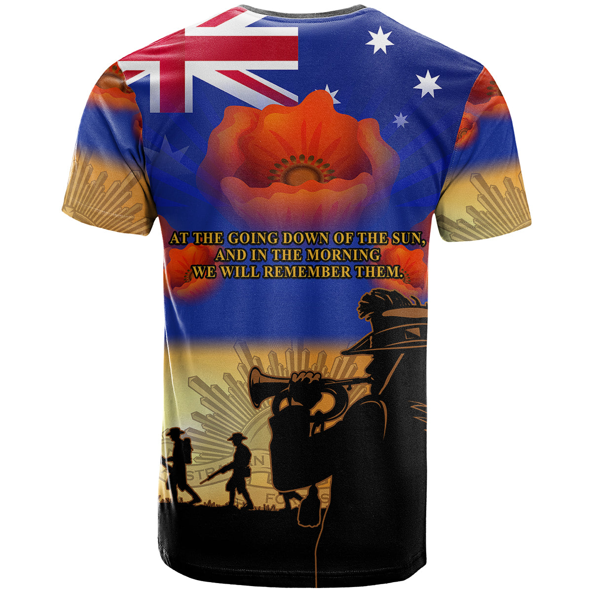 Aussie ANZAC T Shirt Australian Army Poppy Mix Flag - Vibe Hoodie Shop