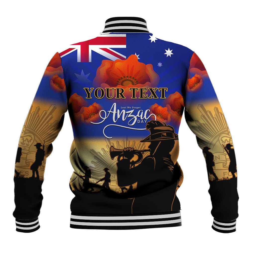 (Custom Personalised) Aussie ANZAC Baseball Jacket Australian Army Poppy Mix Flag - Vibe Hoodie Shop