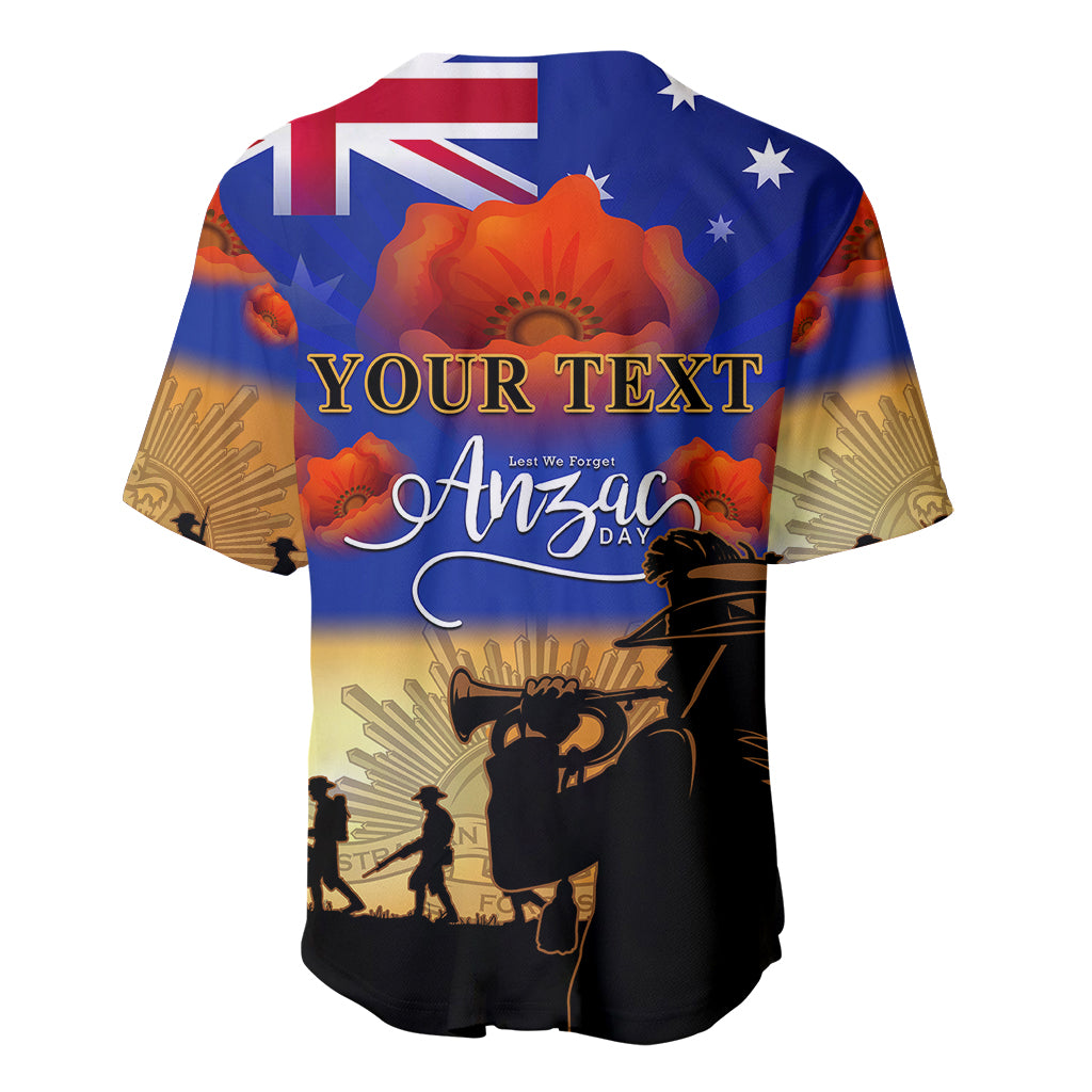 (Custom Personalised) Aussie ANZAC Baseball Jersey Australian Army Poppy Mix Flag - Vibe Hoodie Shop