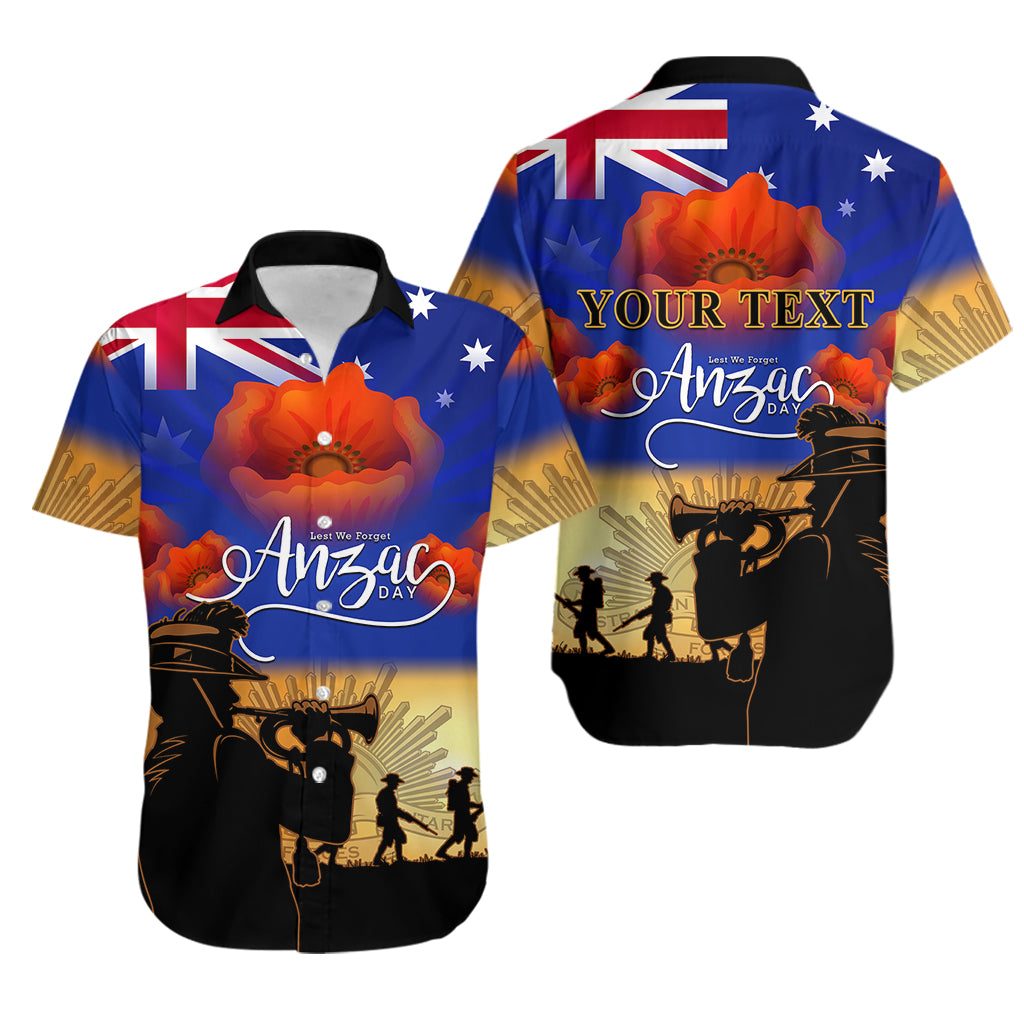 (Custom Personalised) Aussie ANZAC Hawaiian Shirt Australian Army Poppy Mix Flag - Vibe Hoodie Shop