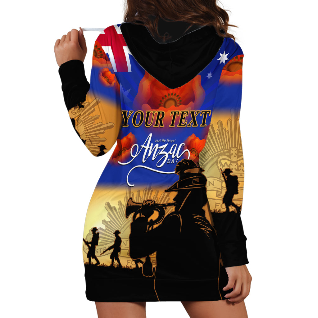 (Custom Personalised) Aussie ANZAC Hoodie Dress Australian Army Poppy Mix Flag - Vibe Hoodie Shop