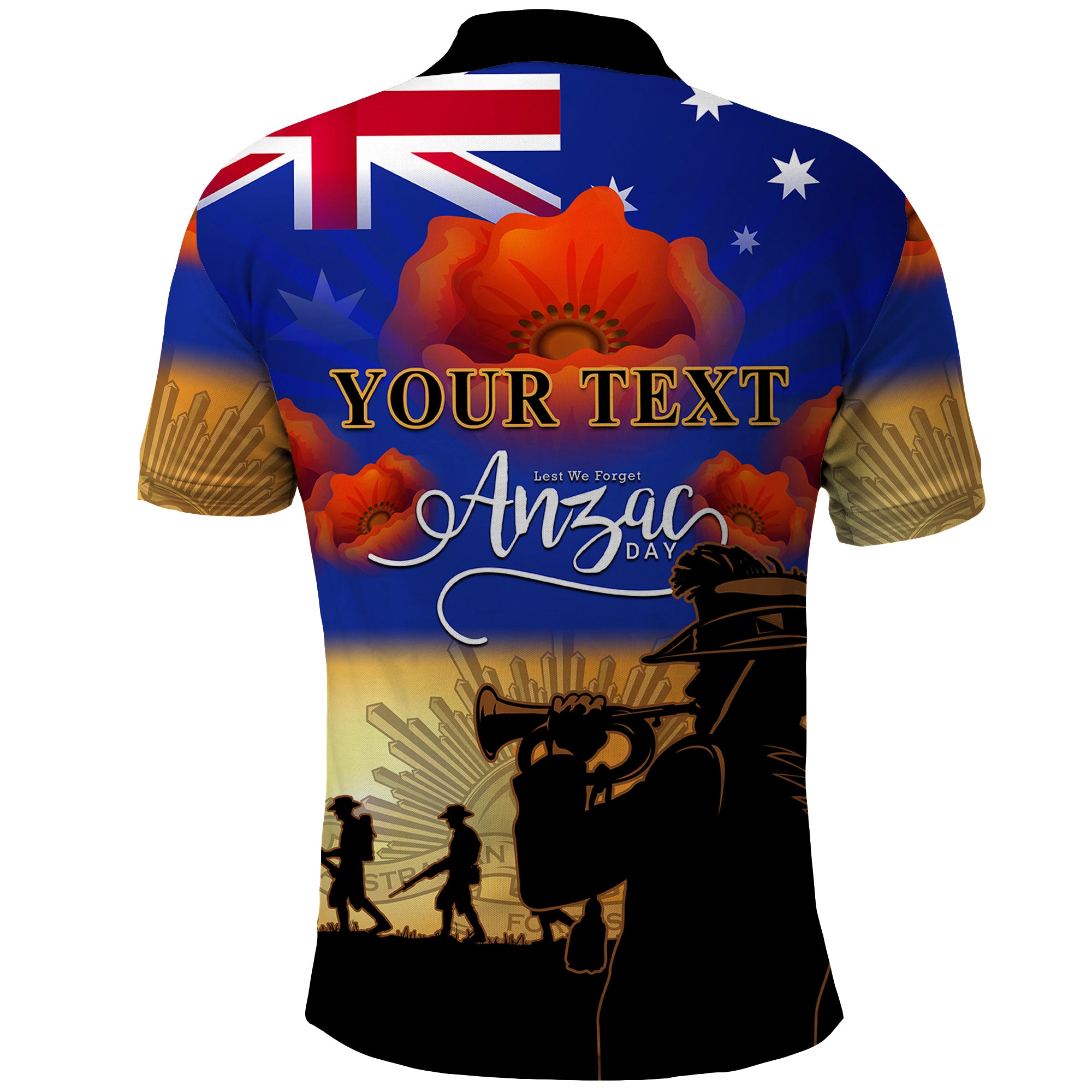 (Custom Personalised) Aussie ANZAC Polo Shirt Australian Army Poppy Mix Flag - Vibe Hoodie Shop