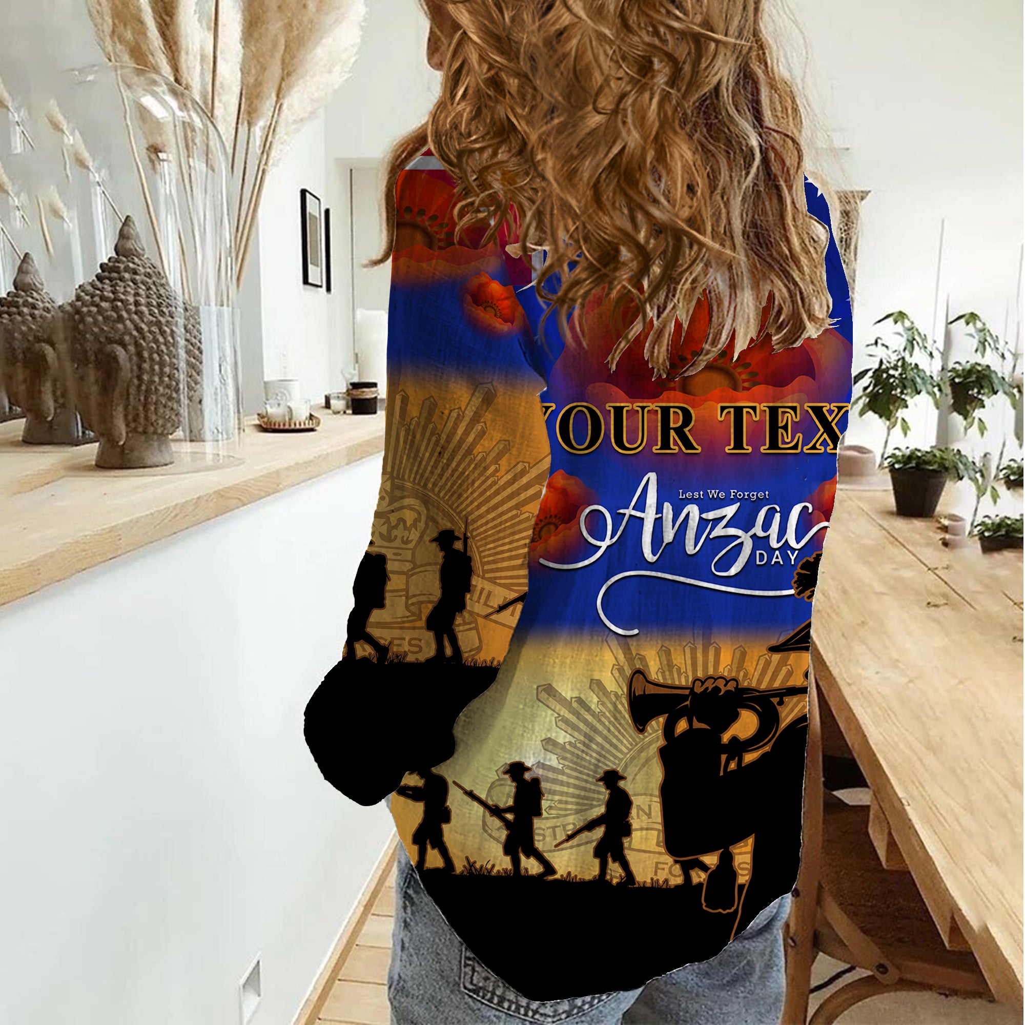 (Custom Personalised) Aussie ANZAC Women Casual Shirt Australian Army Poppy Mix Flag - Vibe Hoodie Shop