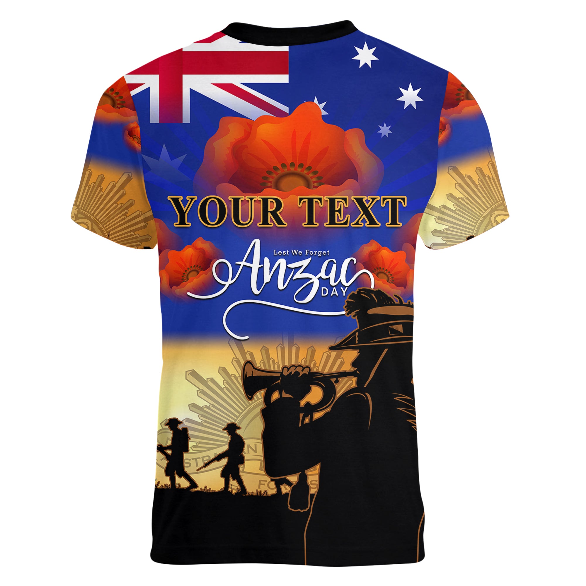 (Custom Personalised) Aussie ANZAC Women V Neck T Shirt Australian Army Poppy Mix Flag - Vibe Hoodie Shop