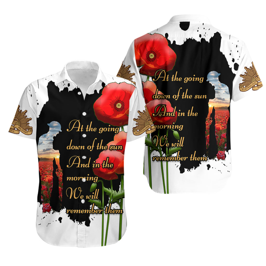 Australian ANZAC Hawaiian Shirt Poppy We Will Remember Them - Vibe Hoodie Shop