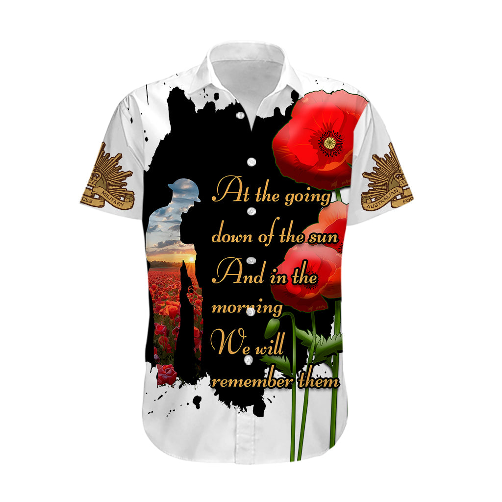 Australian ANZAC Hawaiian Shirt Poppy We Will Remember Them - Vibe Hoodie Shop