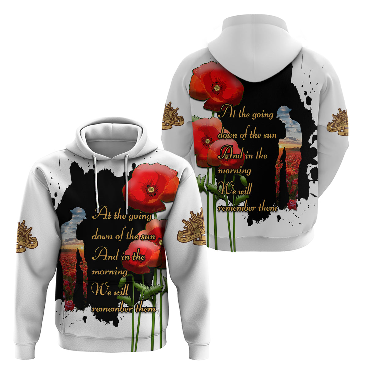 Australian ANZAC Hoodie Poppy We Will Remember Them - Vibe Hoodie Shop