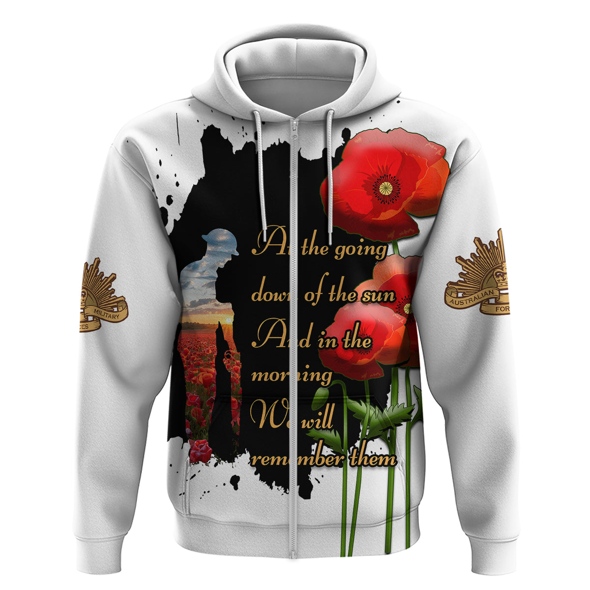 Australian ANZAC Hoodie Poppy We Will Remember Them - Vibe Hoodie Shop