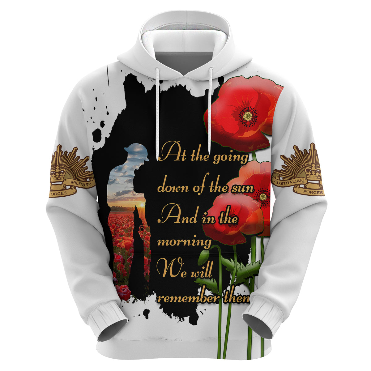 Australian ANZAC Hoodie Poppy We Will Remember Them - Vibe Hoodie Shop