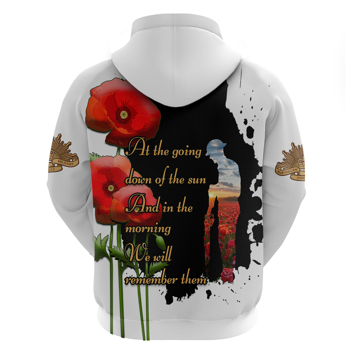 Australian ANZAC Hoodie Poppy We Will Remember Them - Vibe Hoodie Shop