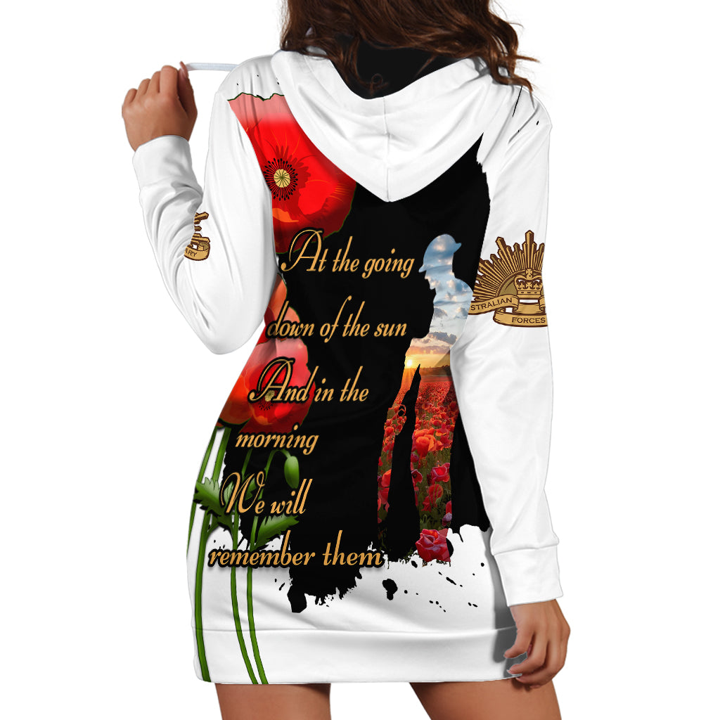 Australian ANZAC Hoodie Dress Poppy We Will Remember Them - Vibe Hoodie Shop