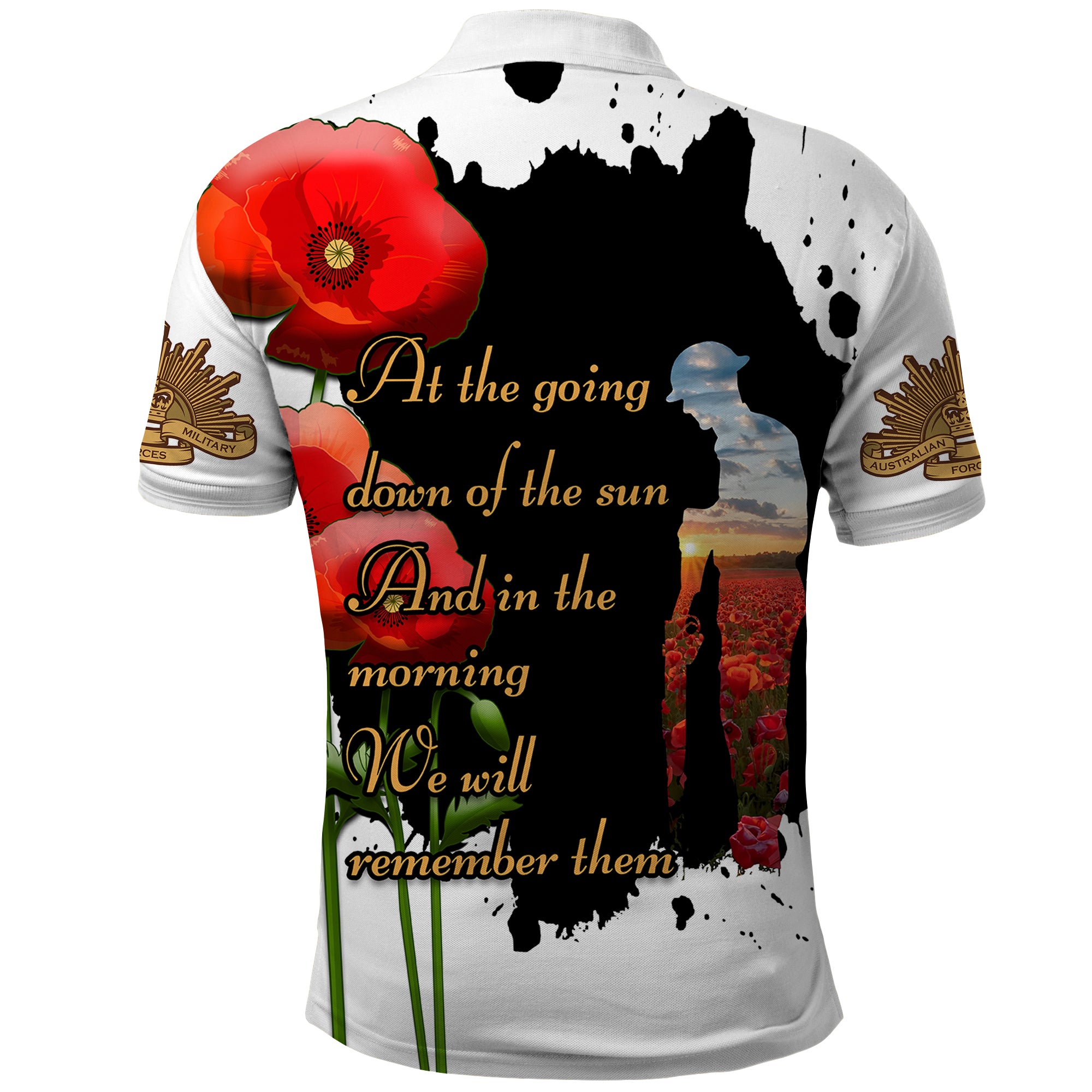 Australian ANZAC Polo Shirt Poppy We Will Remember Them - Vibe Hoodie Shop