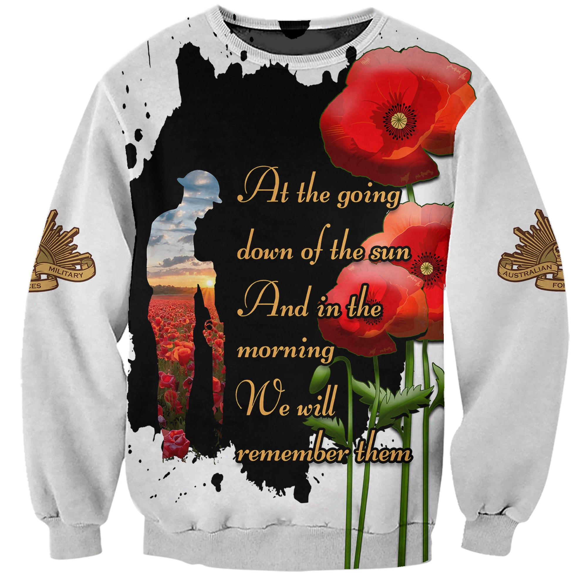 Australian ANZAC Sweatshirt Poppy We Will Remember Them - Vibe Hoodie Shop