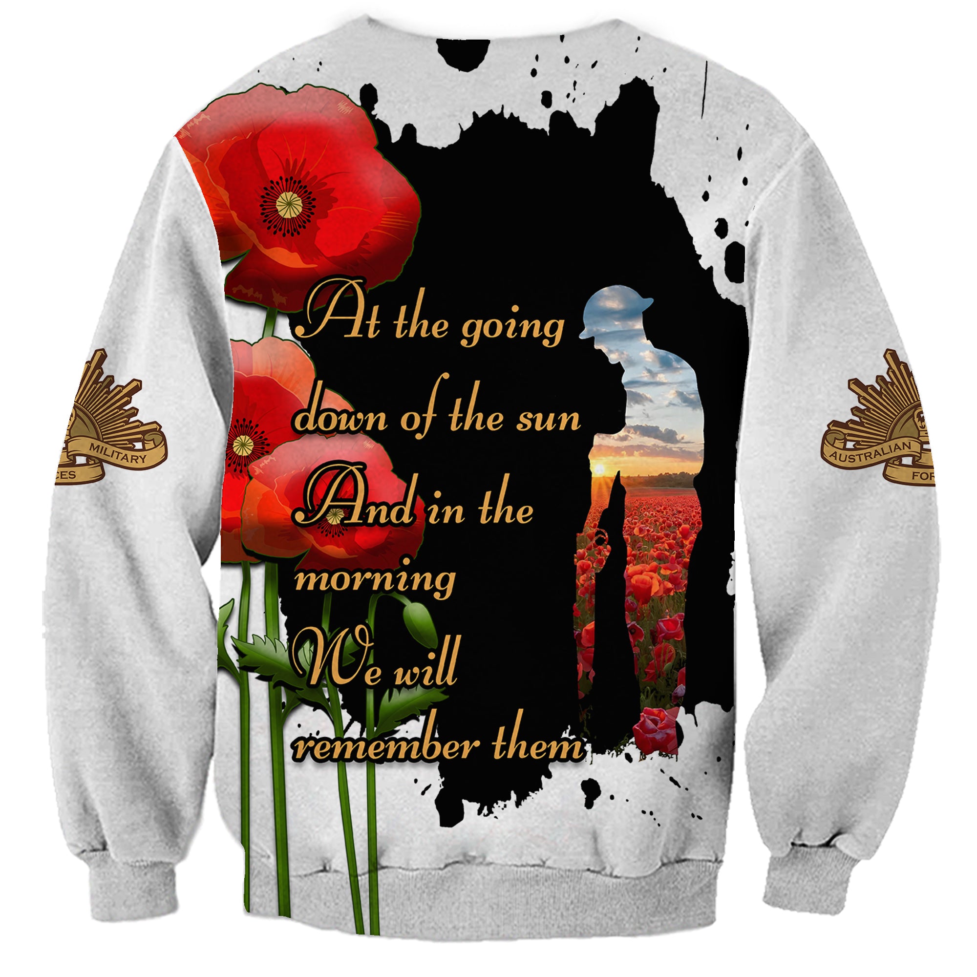 Australian ANZAC Sweatshirt Poppy We Will Remember Them - Vibe Hoodie Shop