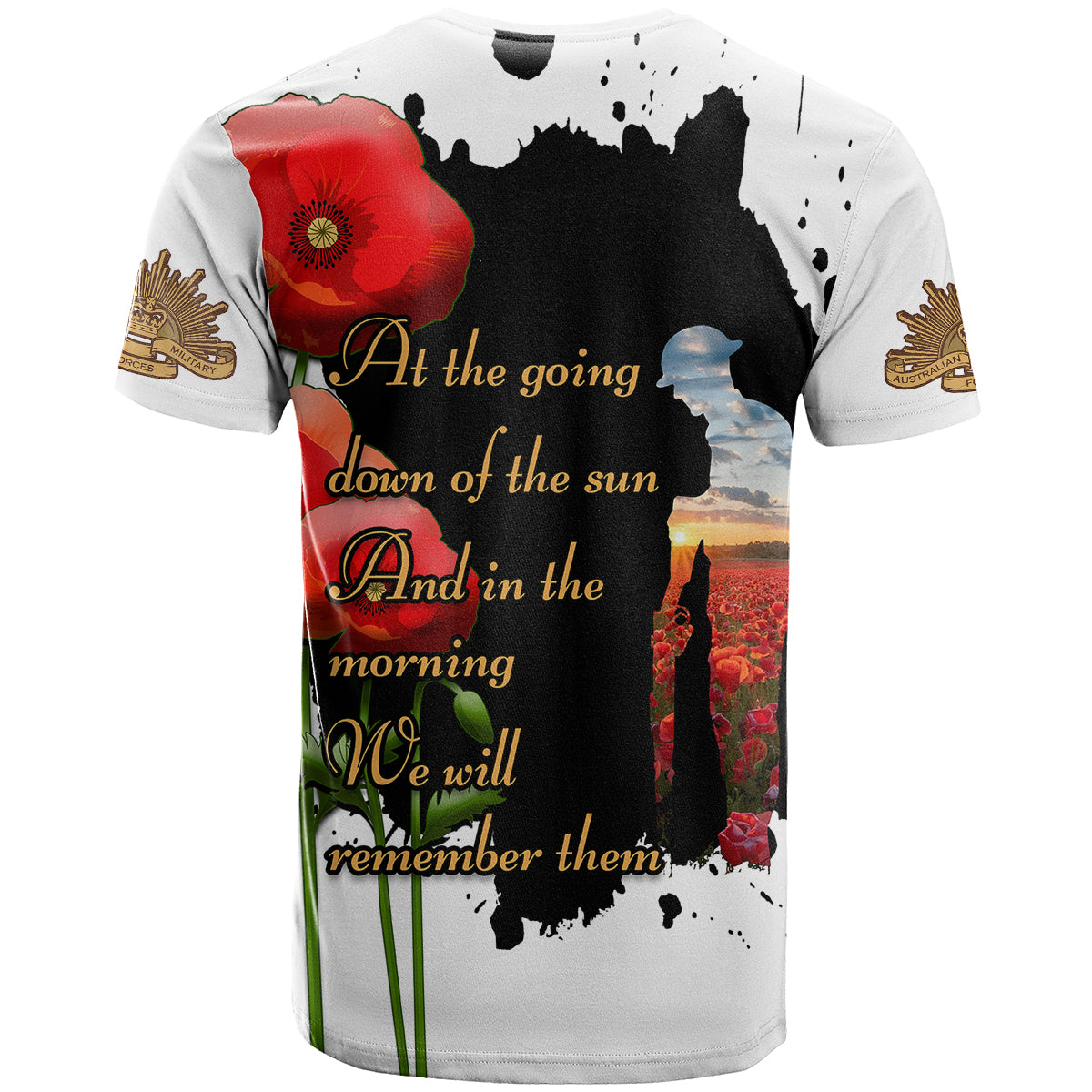 Australian ANZAC T Shirt Poppy We Will Remember Them - Vibe Hoodie Shop