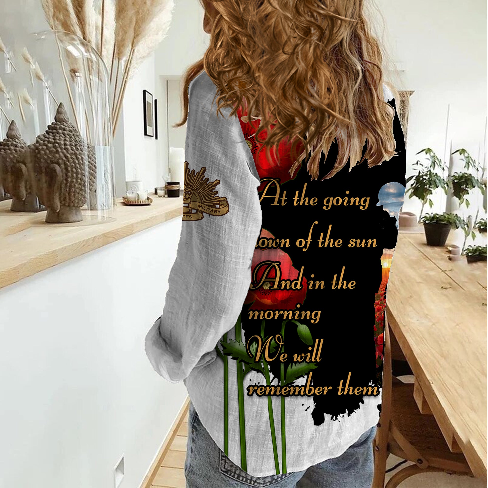 Australian ANZAC Women Casual Shirt Poppy We Will Remember Them - Vibe Hoodie Shop