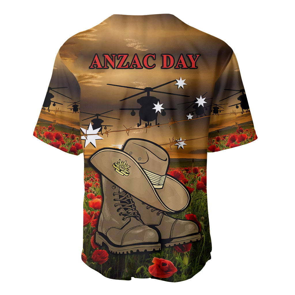 Australian ANZAC Baseball Jersey Slouch Hat And Army Boots With Poppy - Vibe Hoodie Shop