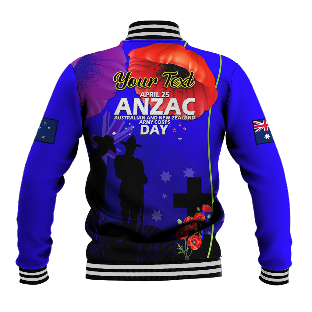 (Custom Personalised) Australia And New Zealand ANZAC Baseball Jacket Lest We Forget - Vibe Hoodie Shop