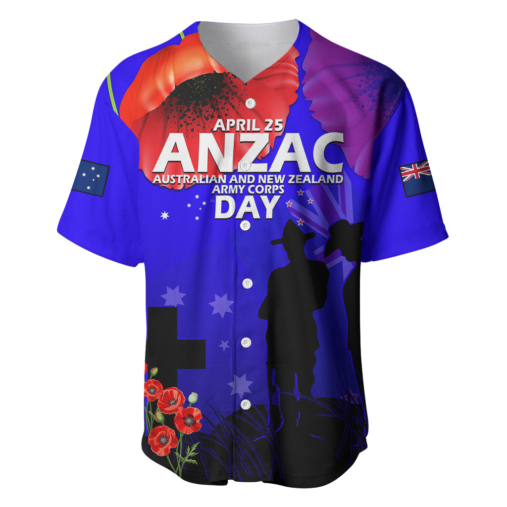 (Custom Personalised) Australia And New Zealand ANZAC Baseball Jersey Lest We Forget - Vibe Hoodie Shop