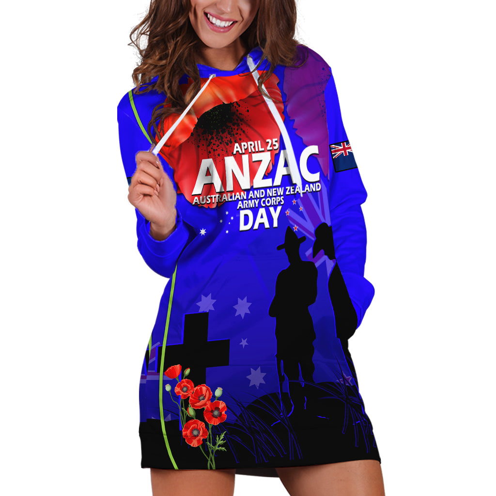 (Custom Personalised) Australia And New Zealand ANZAC Hoodie Dress Lest We Forget - Vibe Hoodie Shop