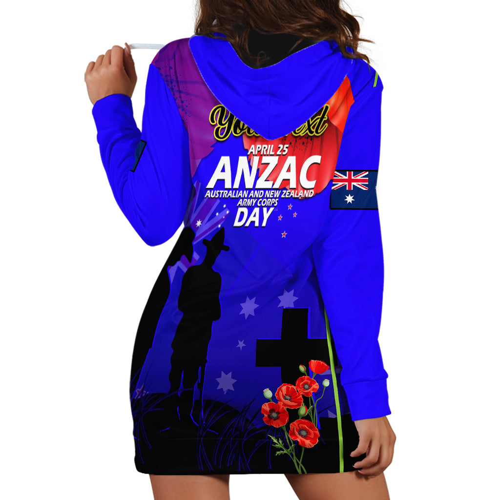 (Custom Personalised) Australia And New Zealand ANZAC Hoodie Dress Lest We Forget - Vibe Hoodie Shop