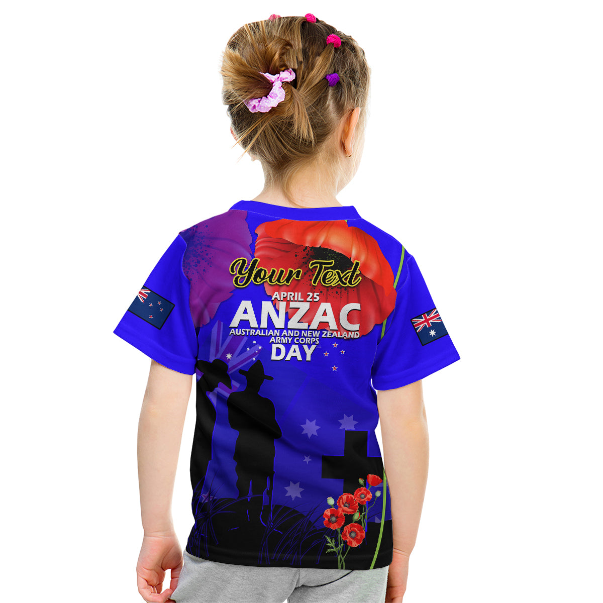 (Custom Personalised) Australia And New Zealand ANZAC Kid T Shirt Lest We Forget - Vibe Hoodie Shop