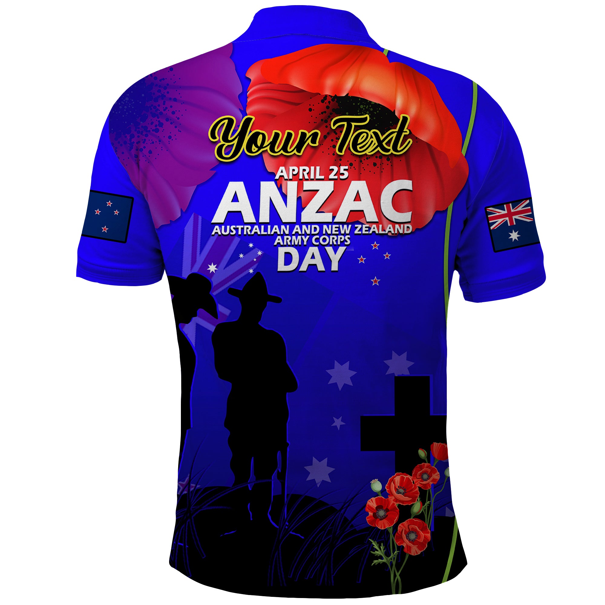 (Custom Personalised) Australia And New Zealand ANZAC Polo Shirt Lest We Forget - Vibe Hoodie Shop