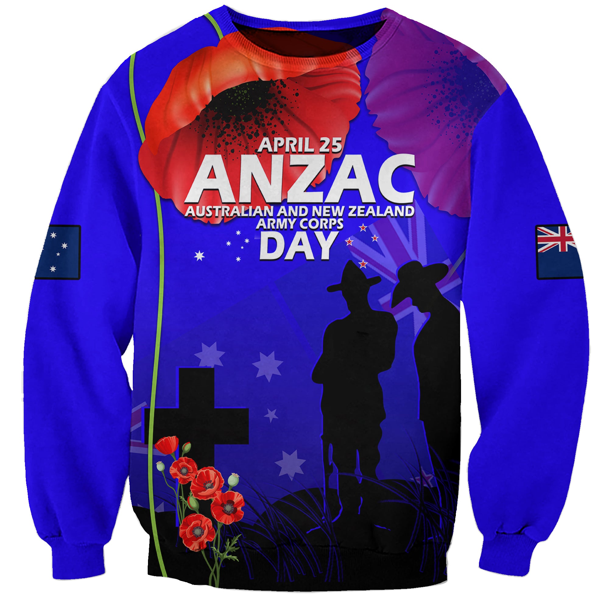 (Custom Personalised) Australia And New Zealand ANZAC Sweatshirt Lest We Forget - Vibe Hoodie Shop