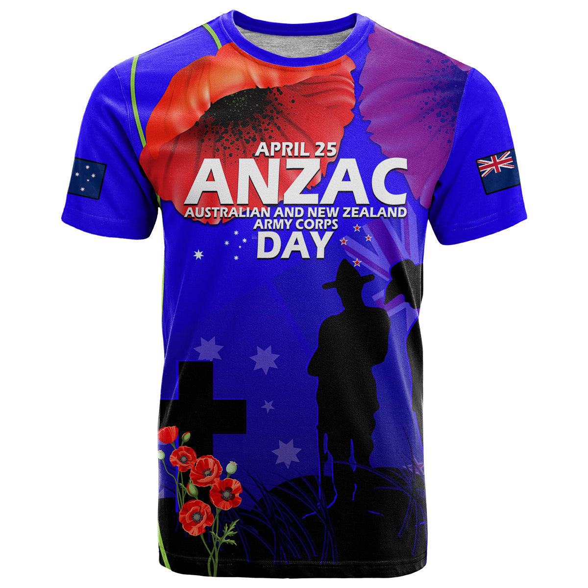 (Custom Personalised) Australia And New Zealand ANZAC T Shirt Lest We Forget - Vibe Hoodie Shop