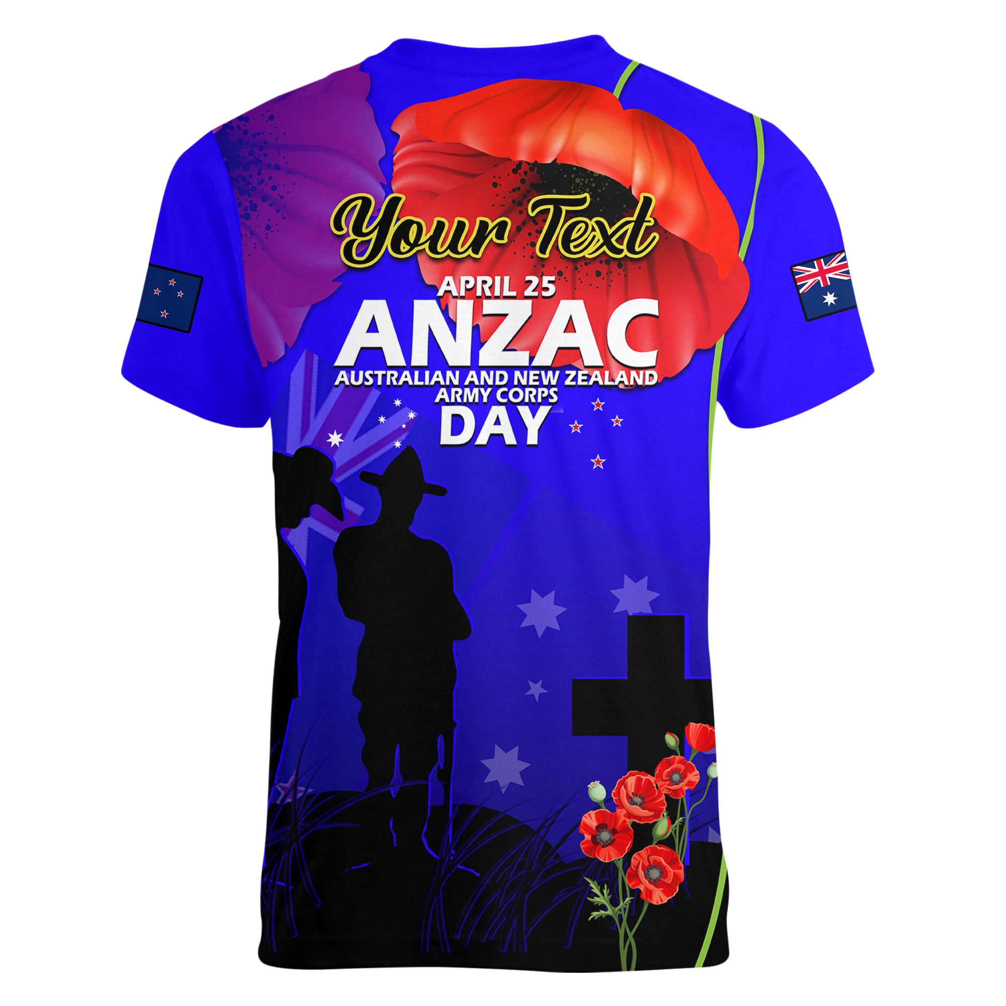 (Custom Personalised) Australia And New Zealand ANZAC Women V Neck T Shirt Lest We Forget - Vibe Hoodie Shop