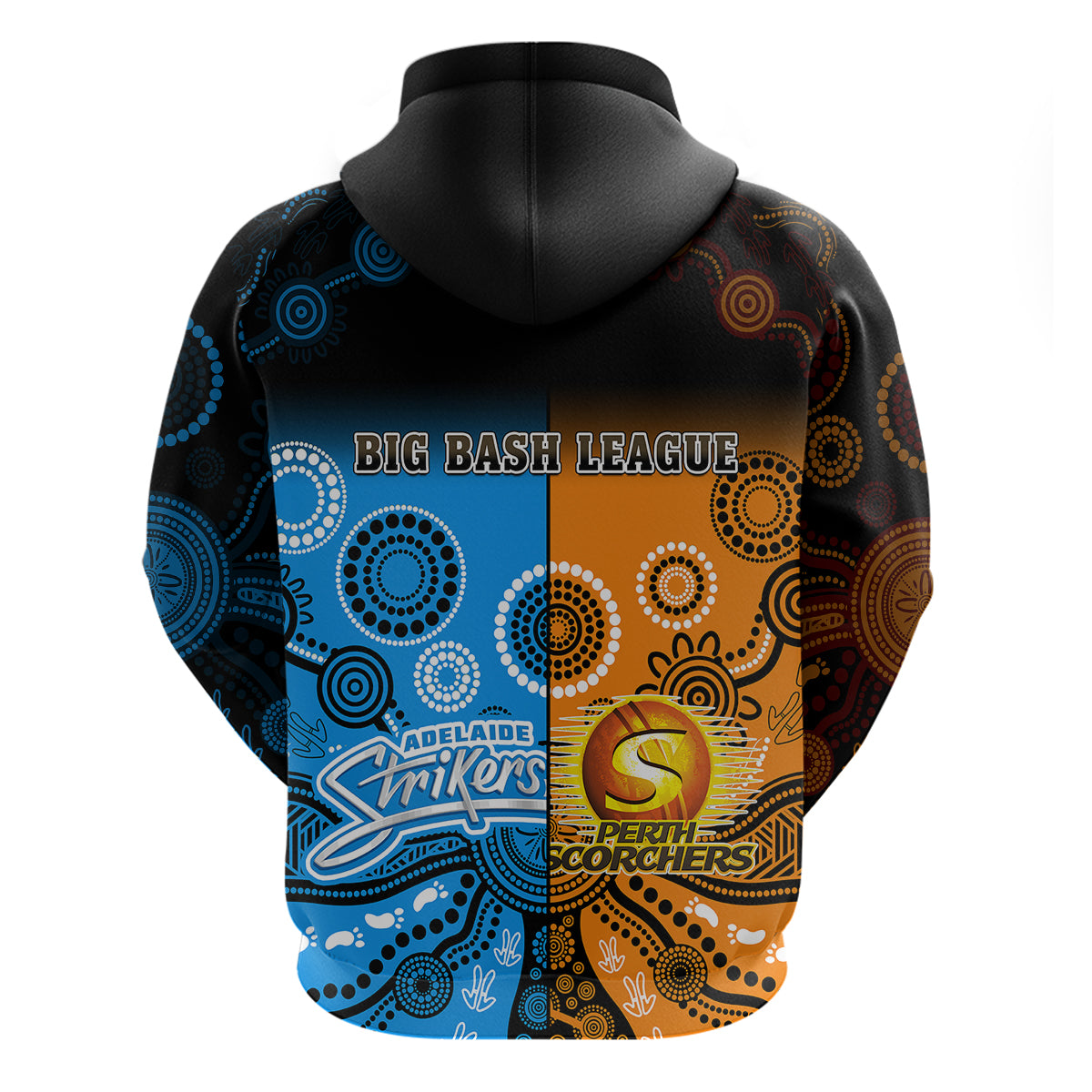 Perth Scorchers and Adelaide Strikers Cricket Hoodie Aboriginal Art - Vibe Hoodie Shop