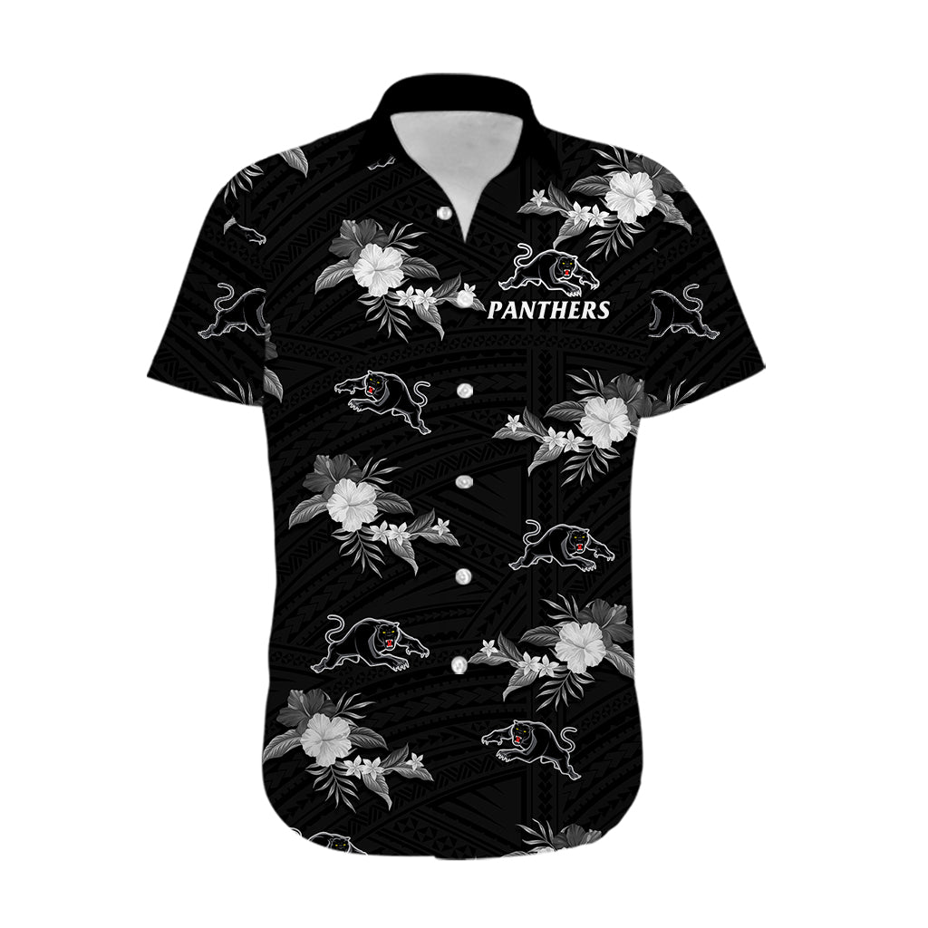(Custom Text And Number) Panthers Rugby Hawaiian Shirt Polynesian Tribal Mix Tropical Hawaiian Style - Vibe Hoodie Shop