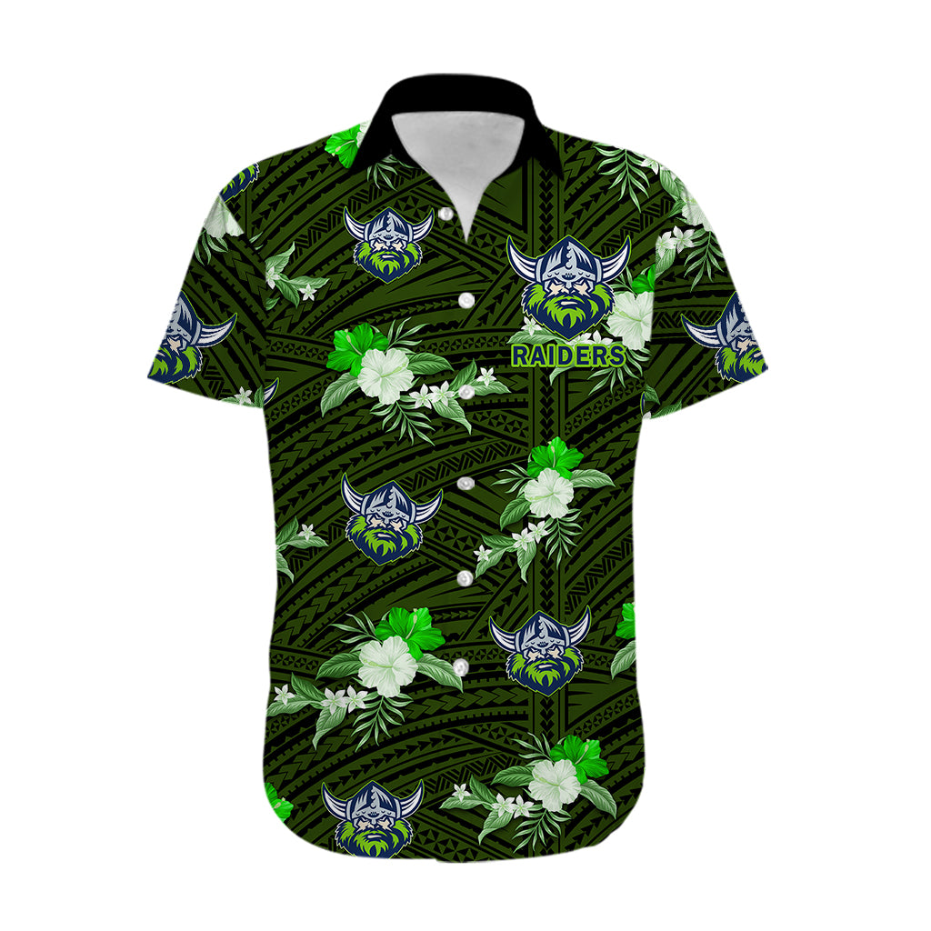 (Custom Text And Number) Raiders Rugby Hawaiian Shirt Polynesian Tribal Mix Tropical Hawaiian Style - Vibe Hoodie Shop