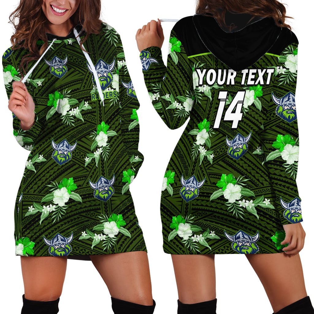 (Custom Text And Number) Raiders Rugby Hoodie Dress Polynesian Tribal Mix Tropical Hawaiian Style - Vibe Hoodie Shop