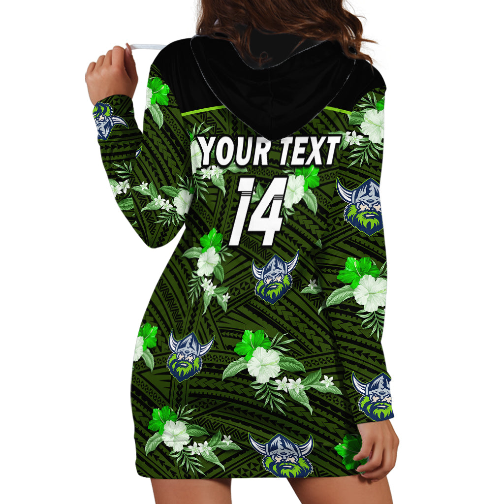 (Custom Text And Number) Raiders Rugby Hoodie Dress Polynesian Tribal Mix Tropical Hawaiian Style - Vibe Hoodie Shop