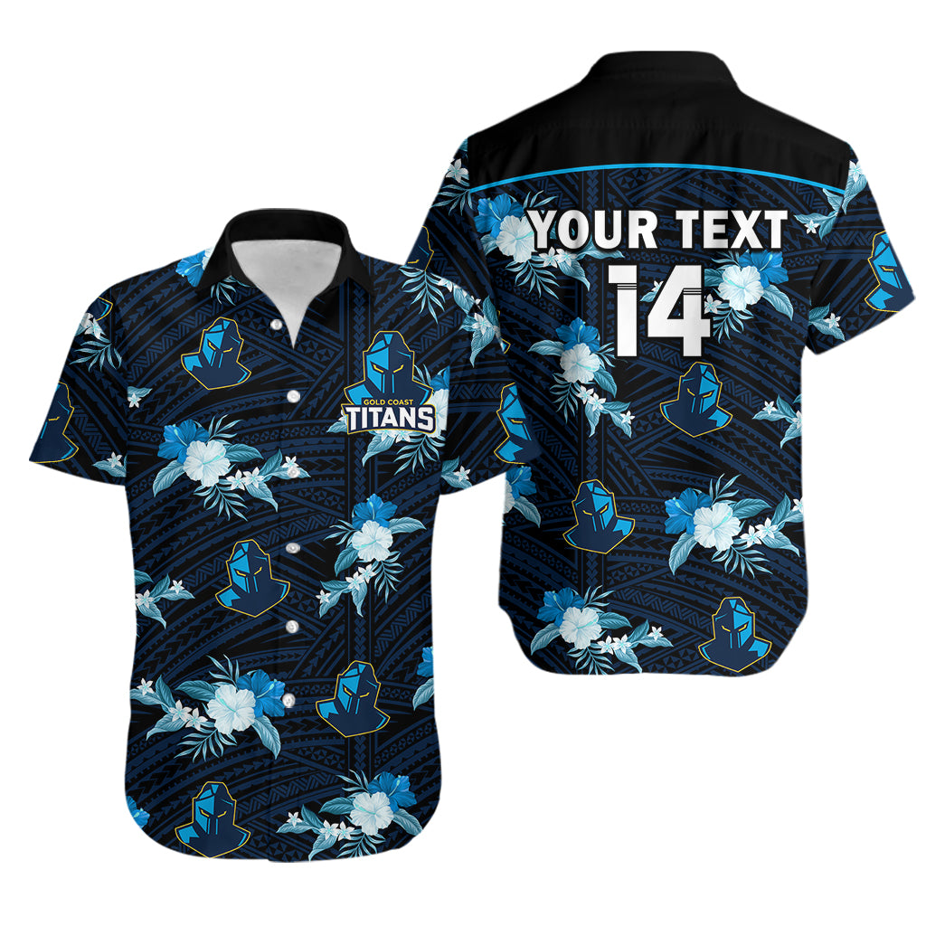 (Custom Text And Number) Titans Rugby Hawaiian Shirt Polynesian Tribal Mix Tropical Hawaiian Style - Vibe Hoodie Shop