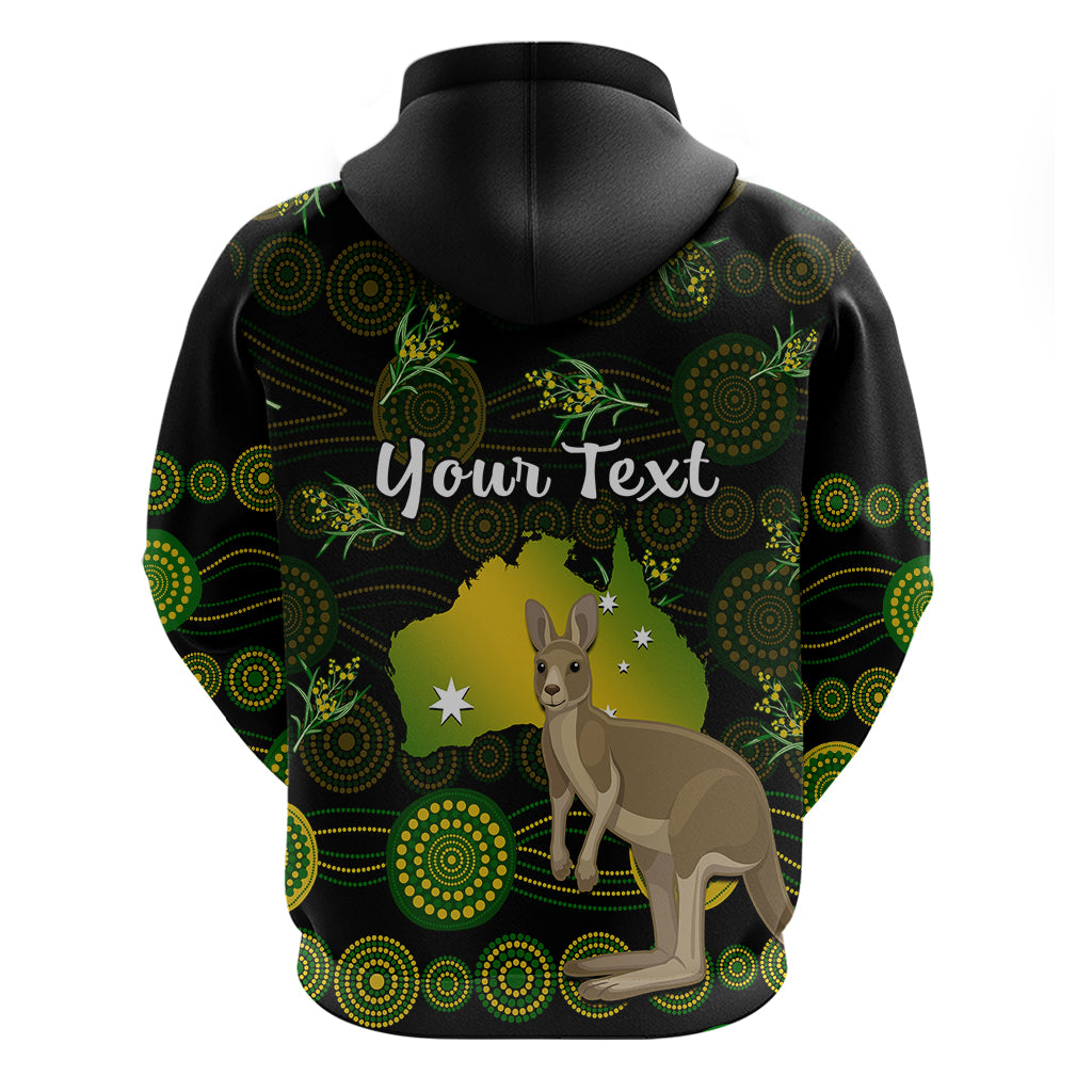 (Custom Personalised) Australia Hoodie Golden Wattle Mix Kangaroo And Map - Vibe Hoodie Shop