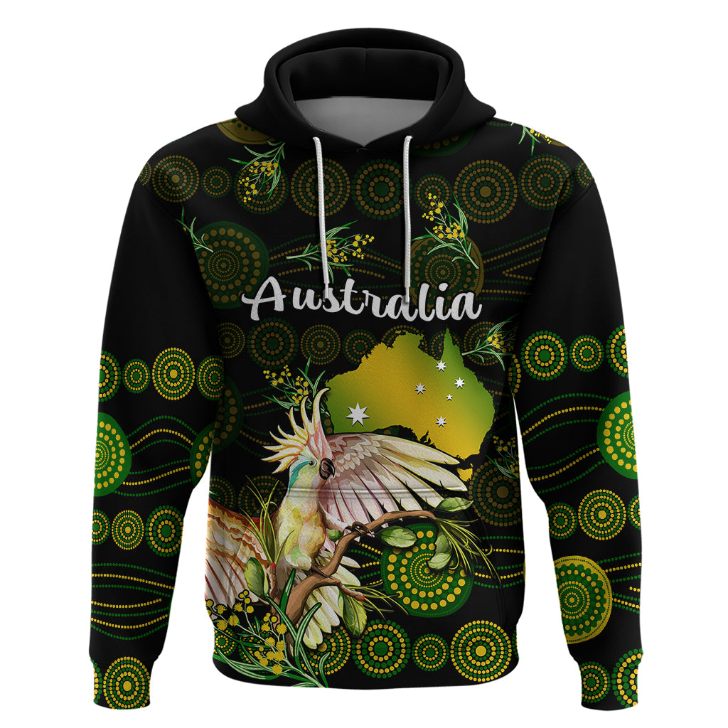 (Custom Personalised) Australia Hoodie Golden Wattle Mix Cockatoo And Map - Vibe Hoodie Shop