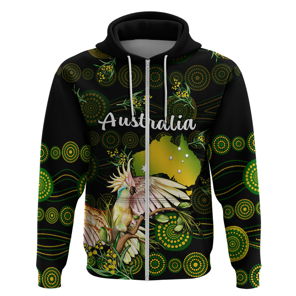 (Custom Personalised) Australia Hoodie Golden Wattle Mix Cockatoo And Map - Vibe Hoodie Shop
