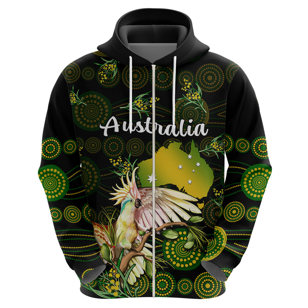 (Custom Personalised) Australia Hoodie Golden Wattle Mix Cockatoo And Map - Vibe Hoodie Shop
