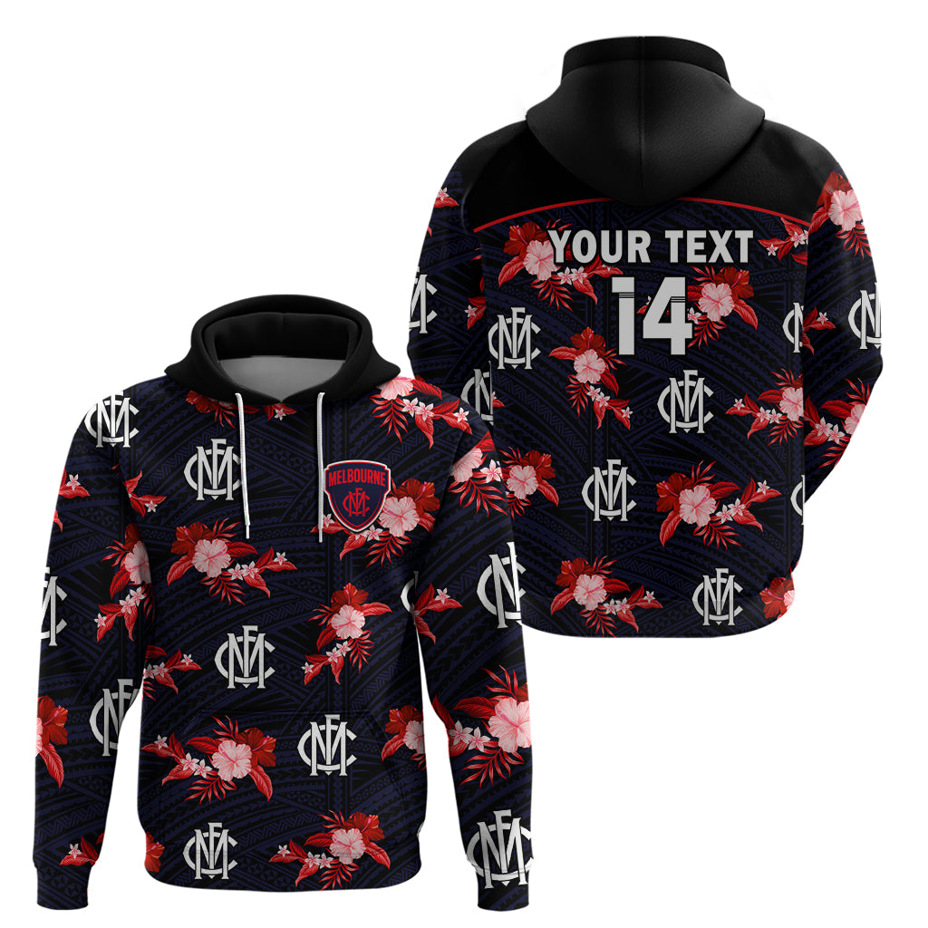 (Custom Text And Number) Demons Football Hoodie Polynesian Tribal Mix Tropical Hawaiian Style - Vibe Hoodie Shop